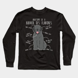 Bouvier Des Flandres Grey Dog Anatomy Long Sleeve T-Shirt